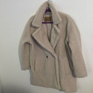 BearPaw Beige Sherpa Pea Coat
